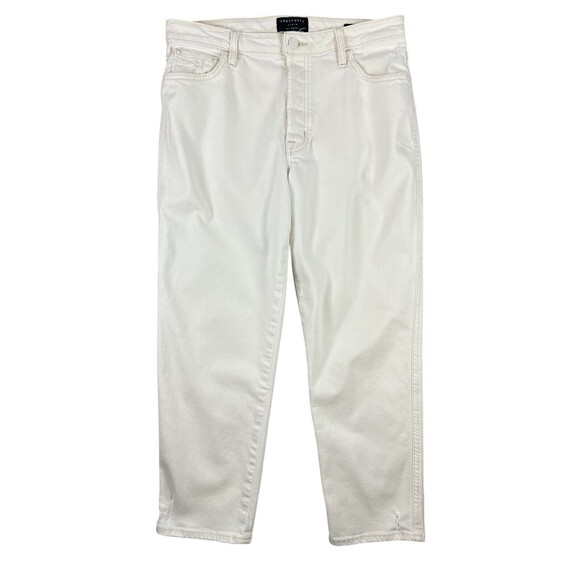 Sanctuary Alt Tapered High Rise Crop Jeans  30  Button-Fly Anglno White Denim - Picture 1 of 16
